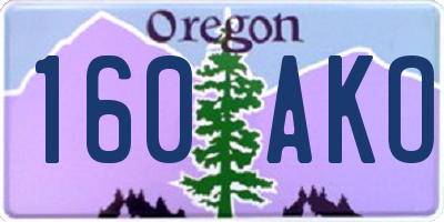 OR license plate 160AKO