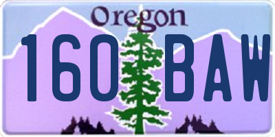 OR license plate 160BAW