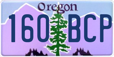 OR license plate 160BCP