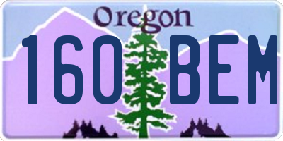 OR license plate 160BEM