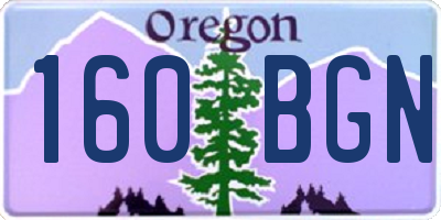 OR license plate 160BGN