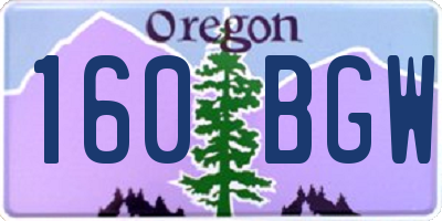 OR license plate 160BGW