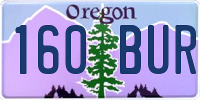 OR license plate 160BUR