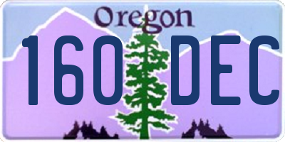 OR license plate 160DEC