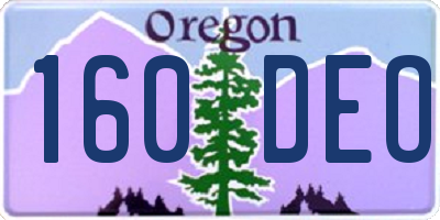 OR license plate 160DEO