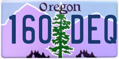 OR license plate 160DEQ