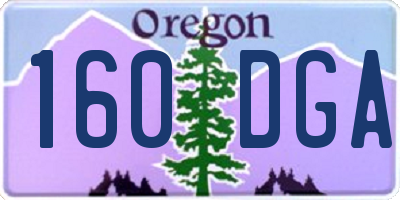 OR license plate 160DGA