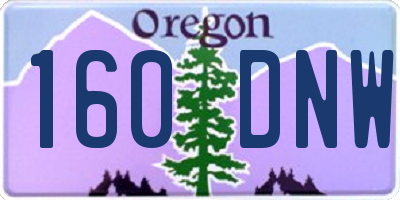 OR license plate 160DNW