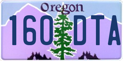 OR license plate 160DTA
