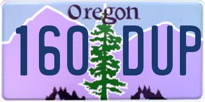 OR license plate 160DUP