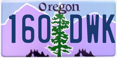 OR license plate 160DWK