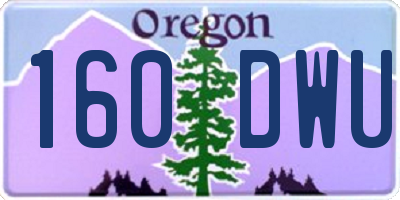 OR license plate 160DWU