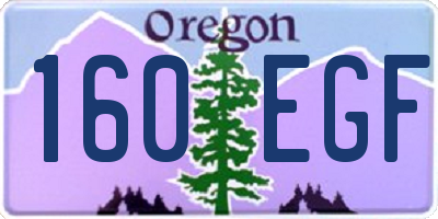 OR license plate 160EGF