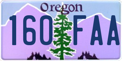 OR license plate 160FAA