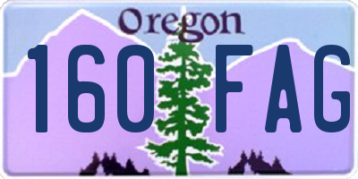 OR license plate 160FAG