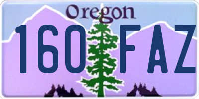 OR license plate 160FAZ