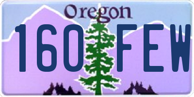 OR license plate 160FEW