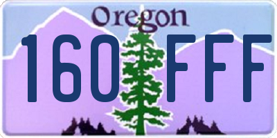 OR license plate 160FFF