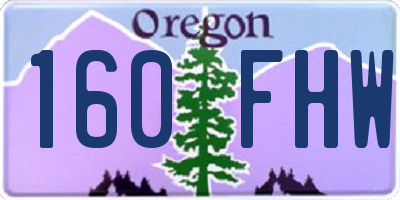 OR license plate 160FHW