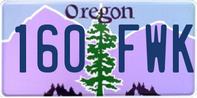 OR license plate 160FWK