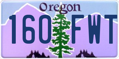OR license plate 160FWT