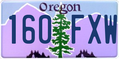 OR license plate 160FXW