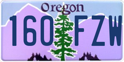 OR license plate 160FZW