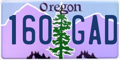 OR license plate 160GAD