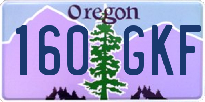OR license plate 160GKF