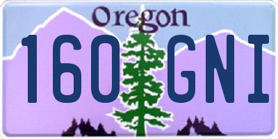 OR license plate 160GNI