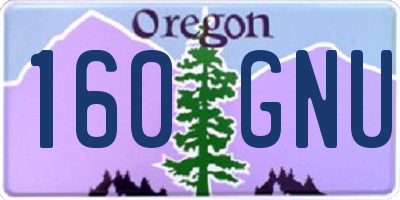 OR license plate 160GNU
