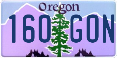 OR license plate 160GON