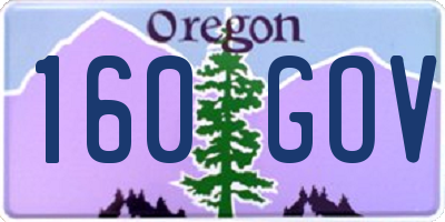 OR license plate 160GOV