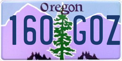 OR license plate 160GOZ