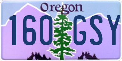 OR license plate 160GSY