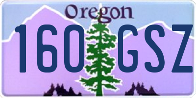 OR license plate 160GSZ