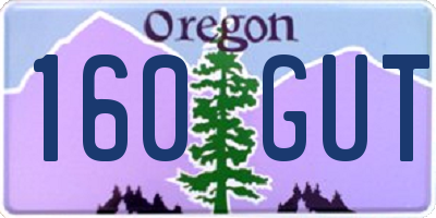 OR license plate 160GUT