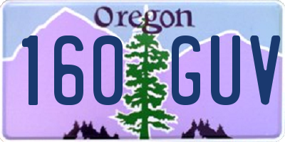 OR license plate 160GUV