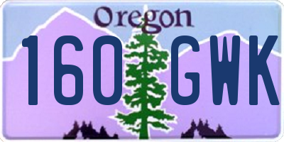 OR license plate 160GWK