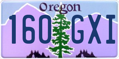 OR license plate 160GXI