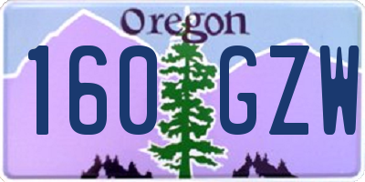 OR license plate 160GZW