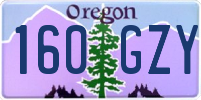 OR license plate 160GZY