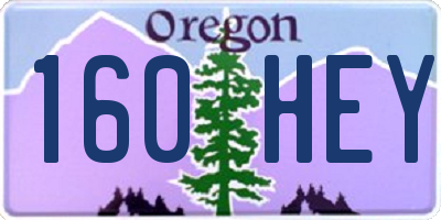 OR license plate 160HEY