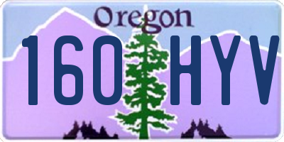 OR license plate 160HYV