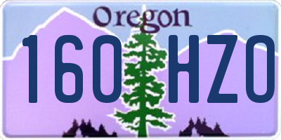 OR license plate 160HZO