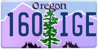 OR license plate 160IGE