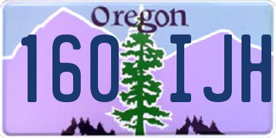 OR license plate 160IJH
