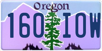 OR license plate 160IOW