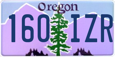 OR license plate 160IZR