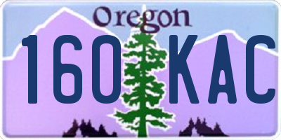 OR license plate 160KAC